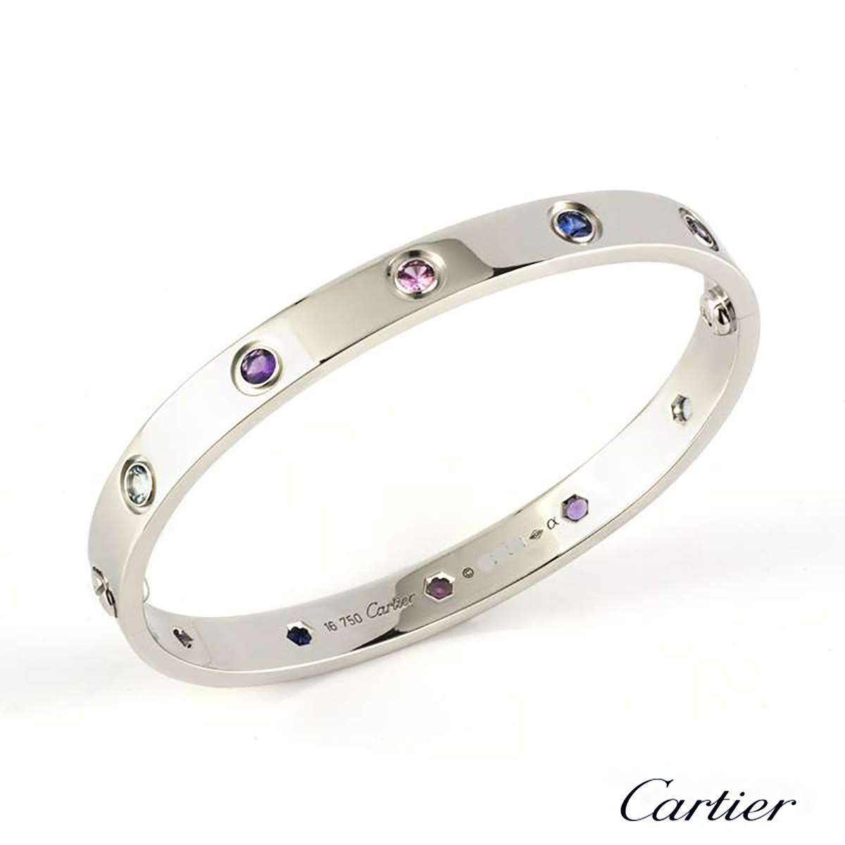 cartier love bracelet coloured stones